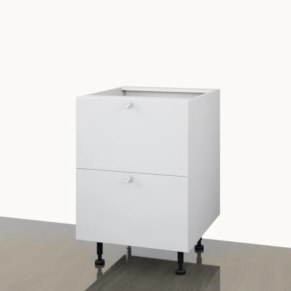 Product render of the Floor 600mm — 2 Pot Drawer with the doors closed.